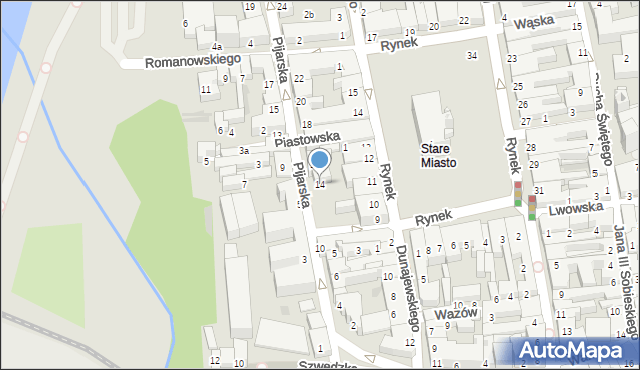 Nowy Sącz, Pijarska, 14, mapa Nowego Sącza