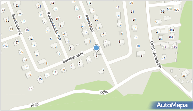 Nysa, Pileckiego Witolda, rtm., 3, mapa Nysy