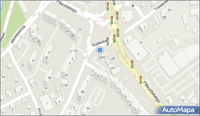 Nysa, Piłsudskiego Józefa, marsz., 12H, mapa Nysy