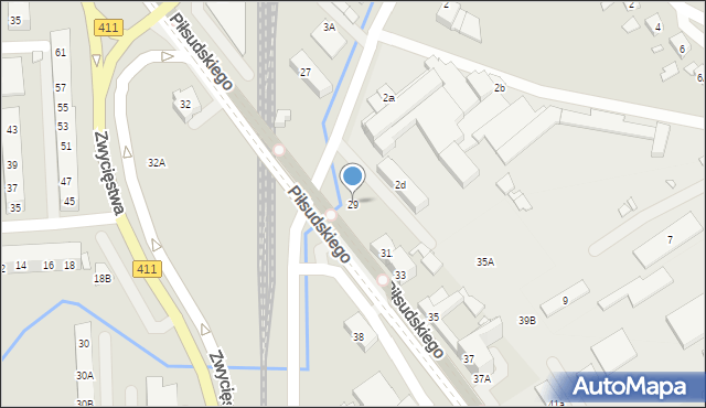 Nysa, Piłsudskiego Józefa, marsz., 29, mapa Nysy