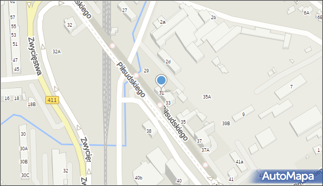 Nysa, Piłsudskiego Józefa, marsz., 31, mapa Nysy