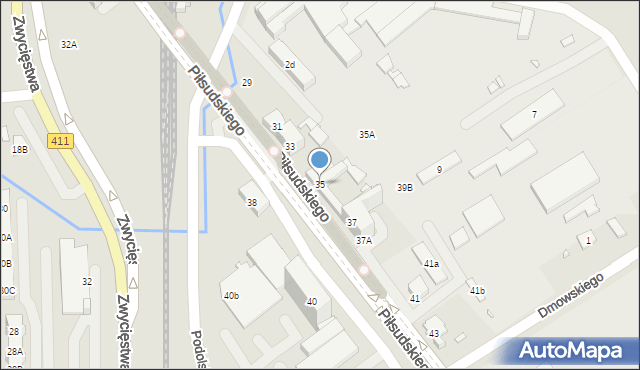 Nysa, Piłsudskiego Józefa, marsz., 35, mapa Nysy