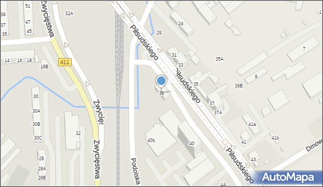 Nysa, Piłsudskiego Józefa, marsz., 38, mapa Nysy