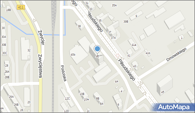 Nysa, Piłsudskiego Józefa, marsz., 40, mapa Nysy