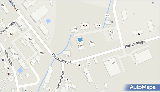 Nysa, Piłsudskiego Józefa, marsz., 59A, mapa Nysy