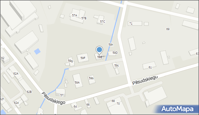 Nysa, Piłsudskiego Józefa, marsz., 59E, mapa Nysy