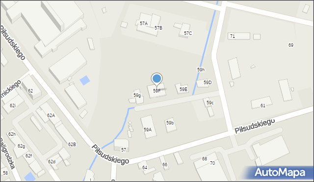 Nysa, Piłsudskiego Józefa, marsz., 59F, mapa Nysy