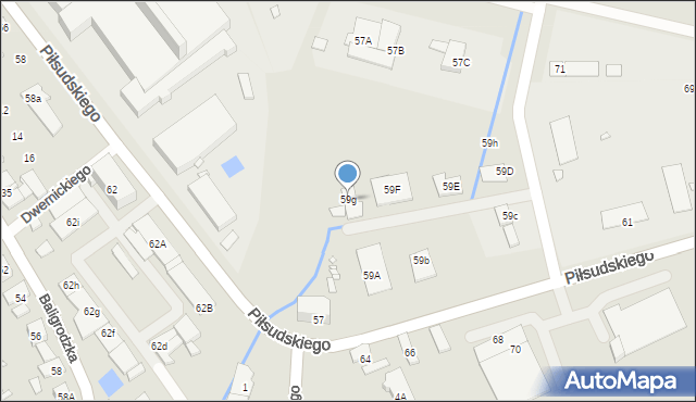 Nysa, Piłsudskiego Józefa, marsz., 59g, mapa Nysy