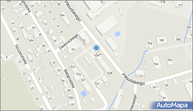 Nysa, Piłsudskiego Józefa, marsz., 62A, mapa Nysy