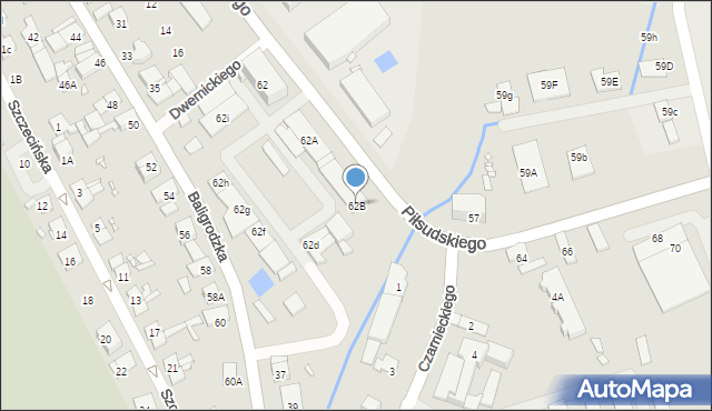 Nysa, Piłsudskiego Józefa, marsz., 62B, mapa Nysy