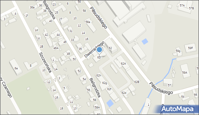 Nysa, Piłsudskiego Józefa, marsz., 62i, mapa Nysy