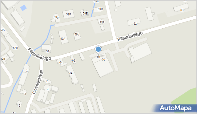 Nysa, Piłsudskiego Józefa, marsz., 68, mapa Nysy