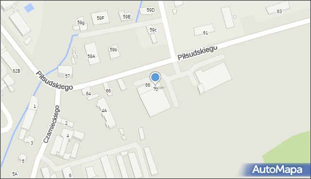 Nysa, Piłsudskiego Józefa, marsz., 70, mapa Nysy