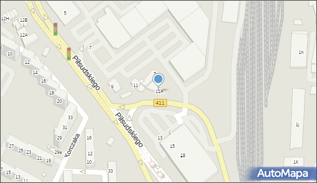 Nysa, Piłsudskiego Józefa, marsz., 11A, mapa Nysy