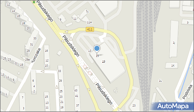 Nysa, Piłsudskiego Józefa, marsz., 15, mapa Nysy