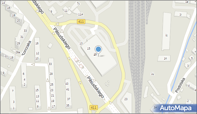 Nysa, Piłsudskiego Józefa, marsz., 21, mapa Nysy