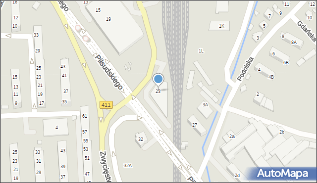 Nysa, Piłsudskiego Józefa, marsz., 23, mapa Nysy