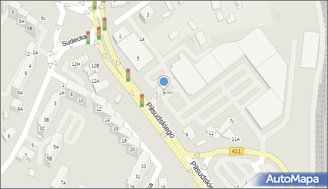 Nysa, Piłsudskiego Józefa, marsz., 7, mapa Nysy