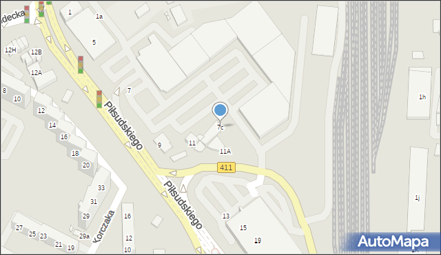 Nysa, Piłsudskiego Józefa, marsz., 7c, mapa Nysy