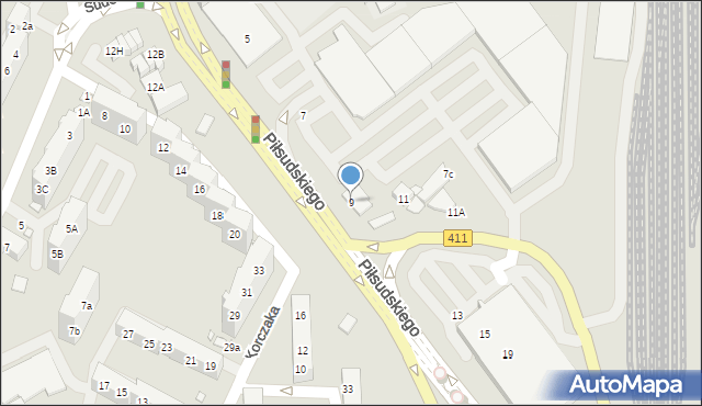 Nysa, Piłsudskiego Józefa, marsz., 9, mapa Nysy