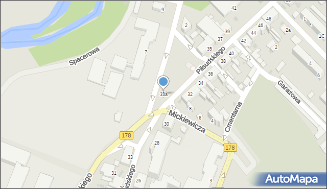 Oborniki, Piłsudskiego Józefa, marsz., 33a, mapa Oborniki