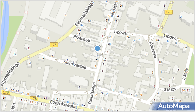 Oborniki, Piłsudskiego Józefa, marsz., 9, mapa Oborniki