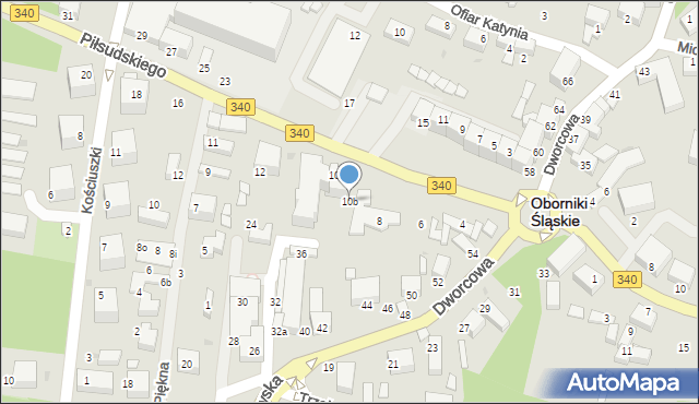 Oborniki Śląskie, Piłsudskiego Józefa, marsz., 10b, mapa Oborniki Śląskie