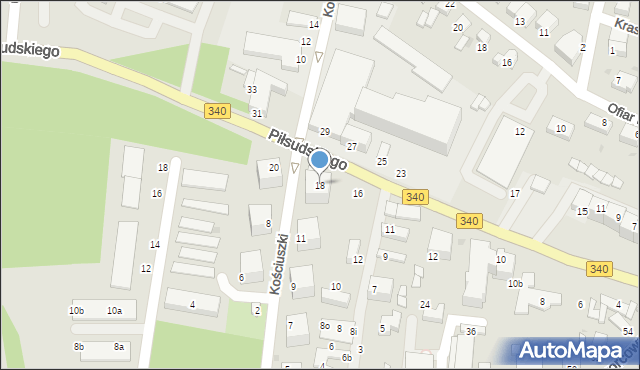 Oborniki Śląskie, Piłsudskiego Józefa, marsz., 18, mapa Oborniki Śląskie