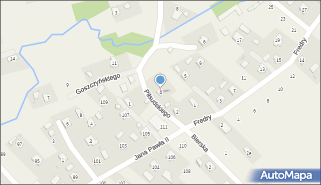 Odrzykoń, Piłsudskiego Józefa, marsz., 4, mapa Odrzykoń