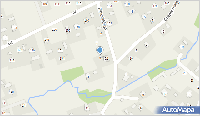 Odrzykoń, Piłsudskiego Józefa, marsz., 5, mapa Odrzykoń