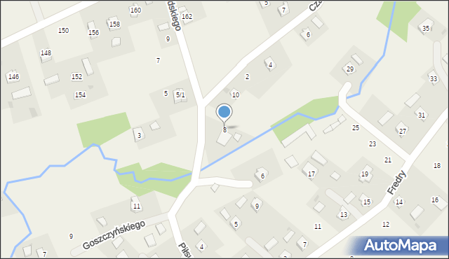 Odrzykoń, Piłsudskiego Józefa, marsz., 8, mapa Odrzykoń