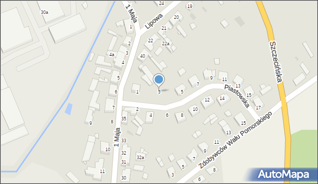 Okonek, Piastowska, 3, mapa Okonek