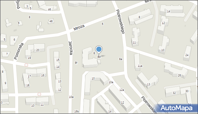 Olsztyn, Piotrowskiego Floriana, 8d, mapa Olsztyna