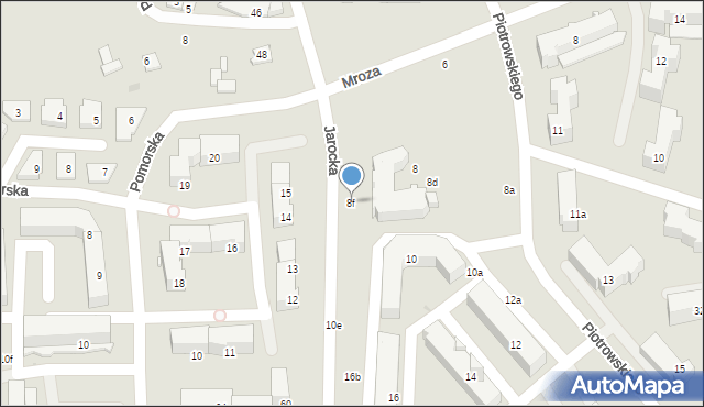 Olsztyn, Piotrowskiego Floriana, 8f, mapa Olsztyna