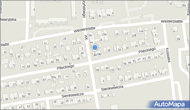 Opoczno, Pileckiego Witolda, rtm., 44, mapa Opoczno