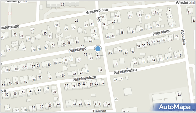 Opoczno, Pileckiego Witolda, rtm., 71, mapa Opoczno