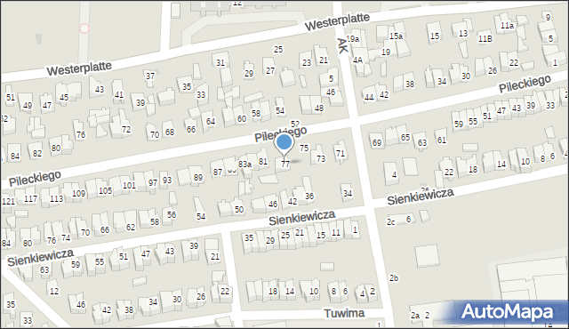 Opoczno, Pileckiego Witolda, rtm., 77, mapa Opoczno