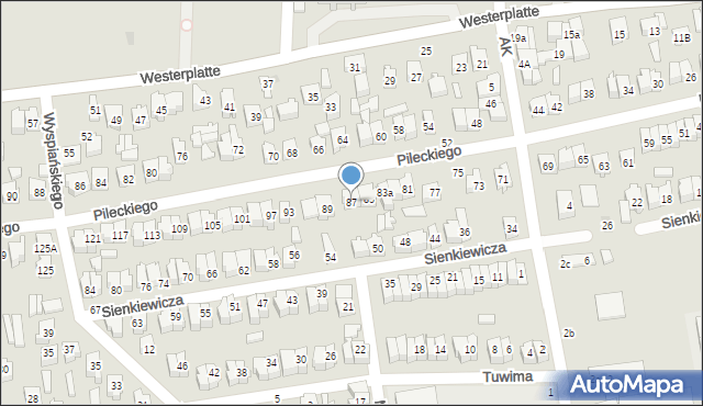 Opoczno, Pileckiego Witolda, rtm., 87, mapa Opoczno