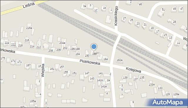 Opoczno, Piotrkowska, 188, mapa Opoczno