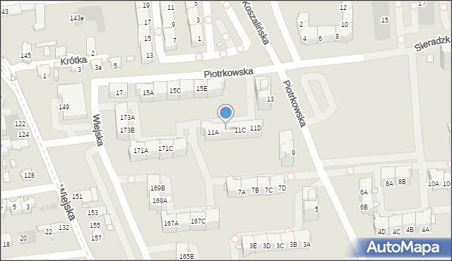 Opole, Piotrkowska, 11B, mapa Opola