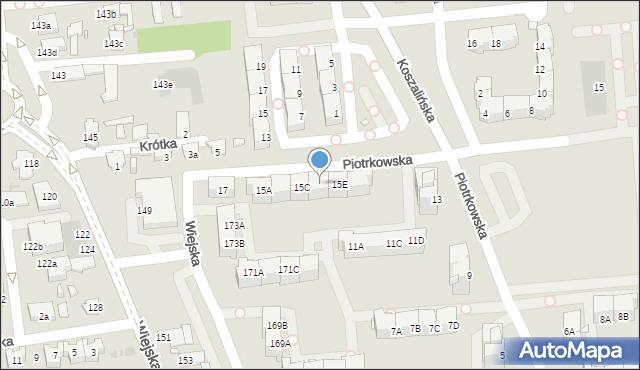 Opole, Piotrkowska, 15D, mapa Opola