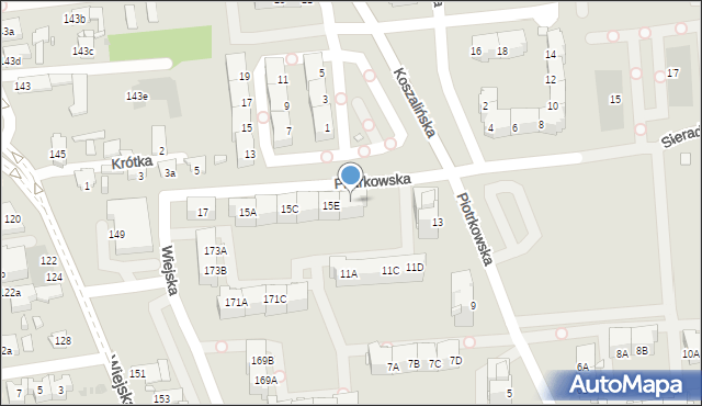 Opole, Piotrkowska, 15F, mapa Opola