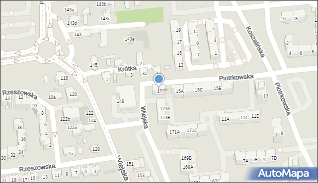 Opole, Piotrkowska, 17, mapa Opola