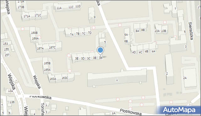Opole, Piotrkowska, 3A, mapa Opola