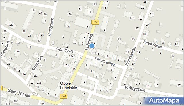 Opole Lubelskie, Piłsudskiego Józefa, marsz., 1, mapa Opole Lubelskie
