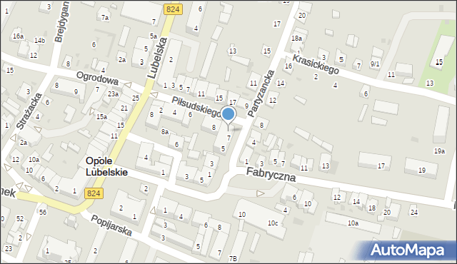 Opole Lubelskie, Piłsudskiego Józefa, marsz., 10, mapa Opole Lubelskie