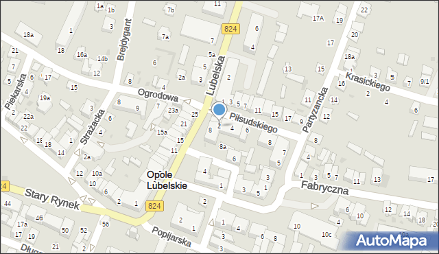 Opole Lubelskie, Piłsudskiego Józefa, marsz., 2, mapa Opole Lubelskie