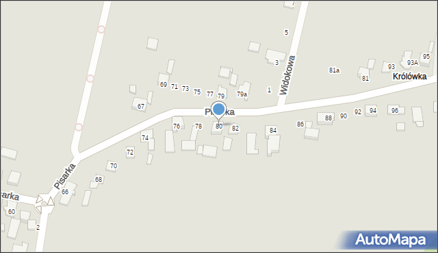 Orzesze, Pisarka, 80, mapa Orzesze