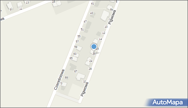Osiek, Pigwowa, 20, mapa Osiek