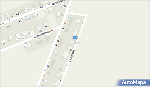 Osiek, Pigwowa, 6, mapa Osiek